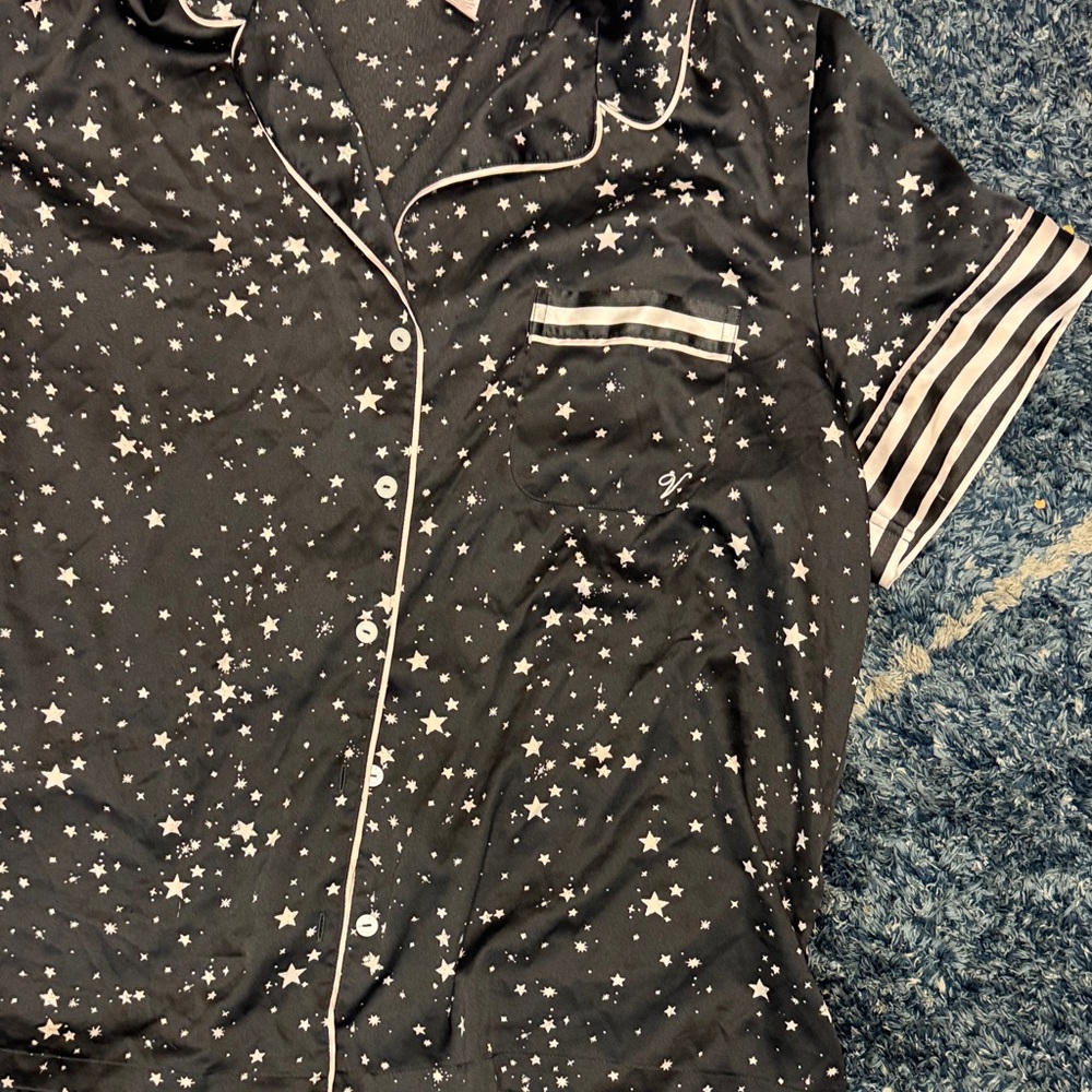 New Victoria's Secret size Large Black Stars loungewear Pajama Set - Picture 14 of 15